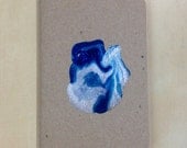 Hand Painted Notebook / Blue and Silver Swirl
