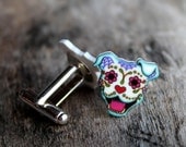 Day of the Dead Happy Pit Bull Cuff Links
