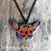 Day of the Dead Chihuahua Sugar Skull Dog Necklace