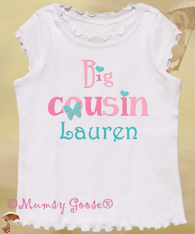 Big Cousin T Shirt  Baby Girl Cousin rompers Mumsy Goose Newborn Creepers to Kids Tees  Sibling Shirts
