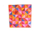 Custom Baby Quilt - Colorful Triangle Patchwork - Made to Order in Colors of Your Choice