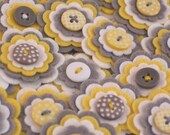 MAYA - Handmade Felt Flower Embellishments, Flower Applique, Felt Embellishment, Felt Bloom, Set of 3