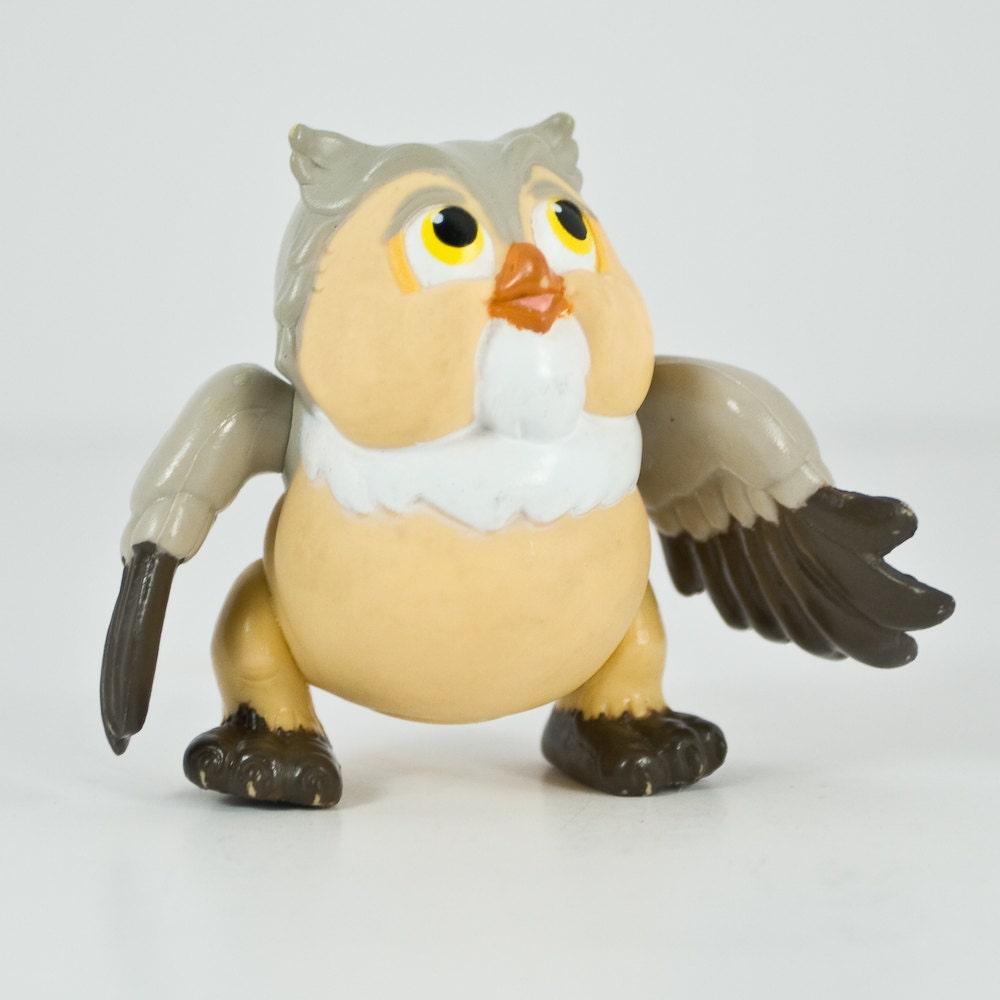 Vintage 1980 Disney Bambi Owl Poseable PVC Action Figure