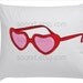 Heart shaped red sunglasses vintage- Drawing  A4 Transfer Print Pillows, t-shirts, scrapbook, lampshades