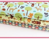 Ann Kelle Woodland Pals Scene Nature, Mushrooms Nature and Moose in Nature Fabric Trio 3 yards