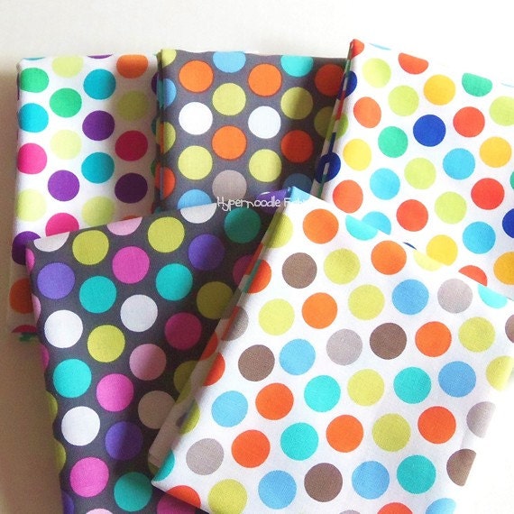 Fat Quarter Bundle Michael Miller Diddly Dots 5 Fat Quarters total