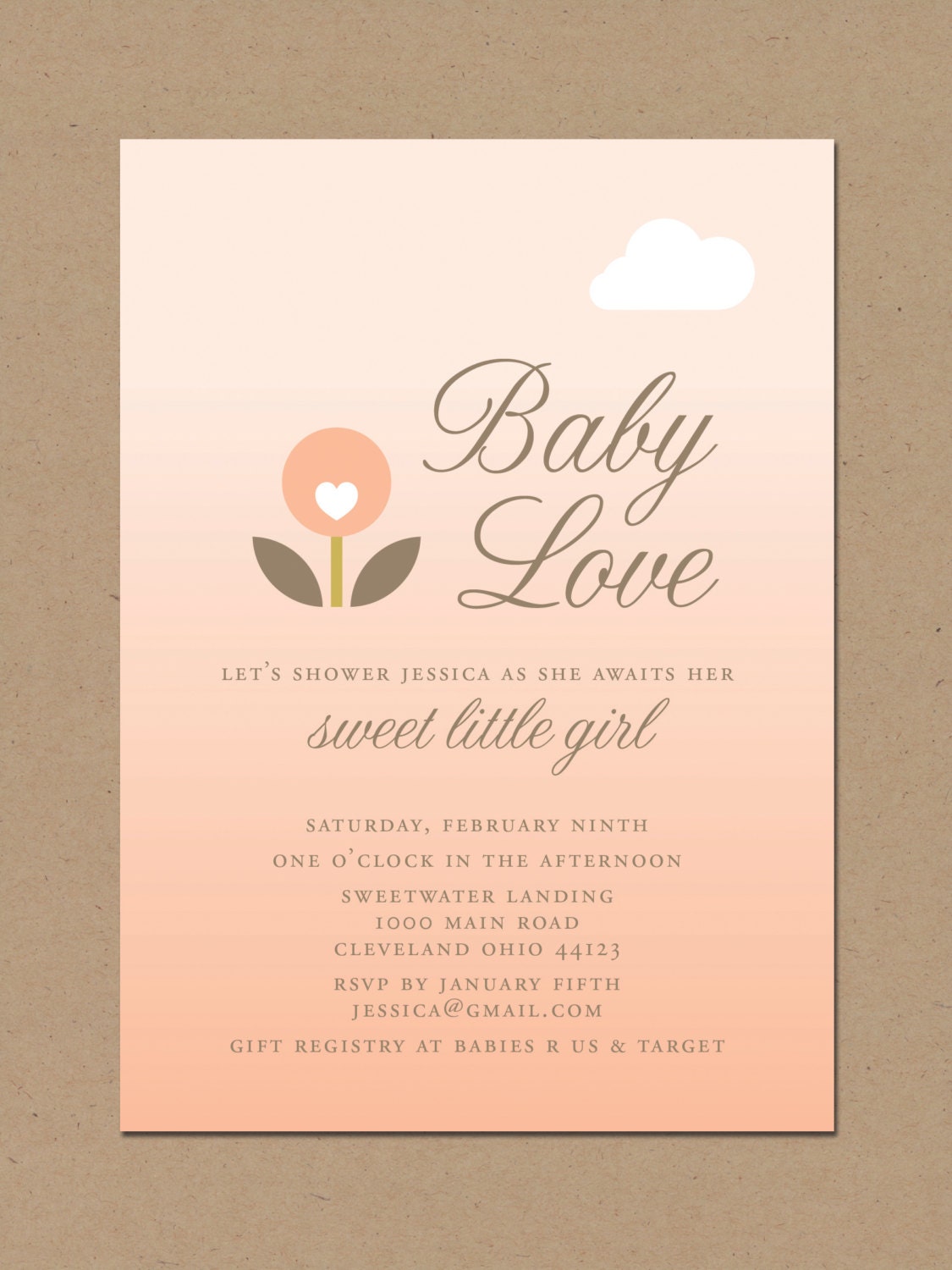 baby love baby shower invitations
