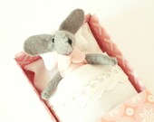 Felt mouse plush stuffed animal pink felt  mouse, felted, mice,handmade, miniature, animals, soft sculpture, mouse