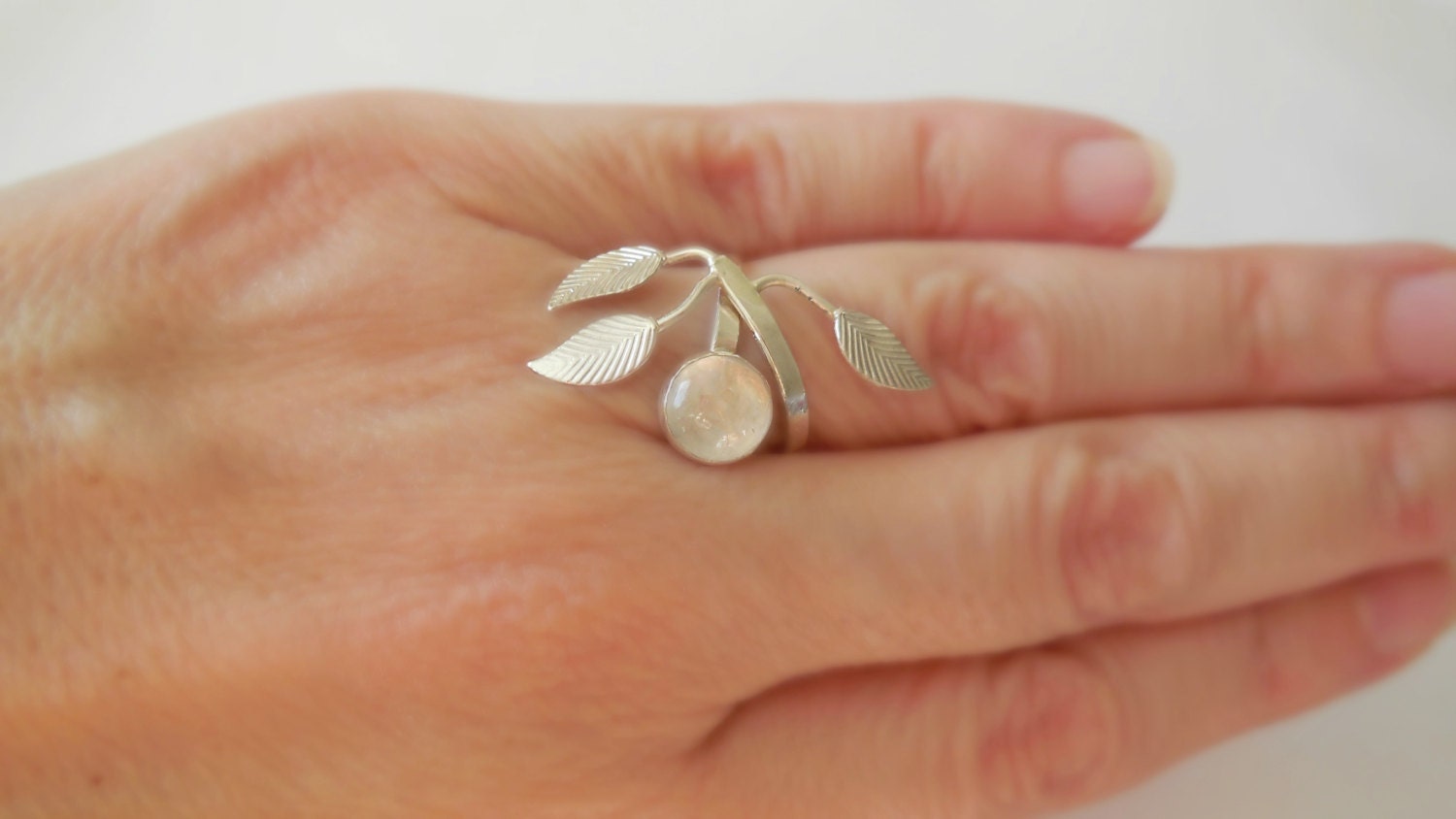 Whisper under The Moon Ring in Sterling Silver - Bridal Ring, Wedding Ring