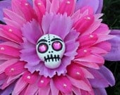 SALE Pink Eyebrows Sugar Skull Combination Hair Clip and Pin