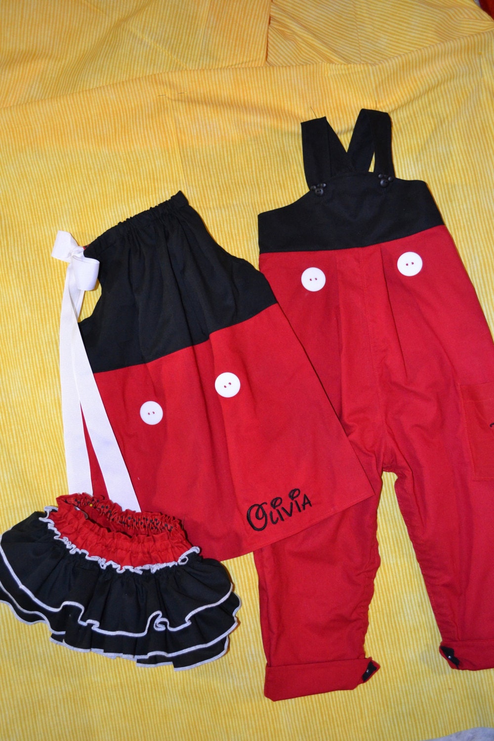 Disney Classic Minnie and Mickey Mouse outfits brother sister