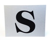 Personalized Monogram Notecards Blank Custom Cards with Initial Stationery Custom  Stationary Silver and Black by Lime Green Rhinestones