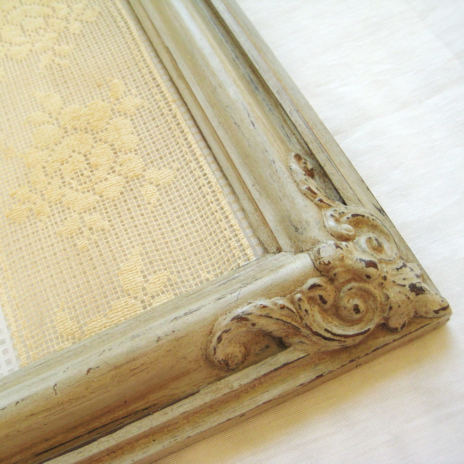 Earring Holder Jewelry Display Organizer Shabby Chic Upcycled Distressed Vintage Frame
