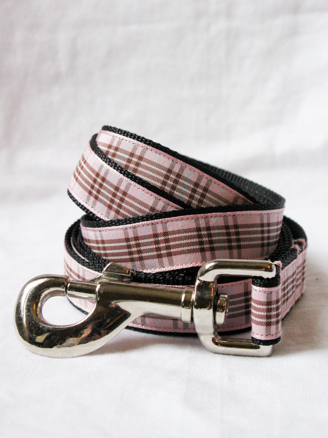 Pink Plaid Tartan Dog Lead 5'