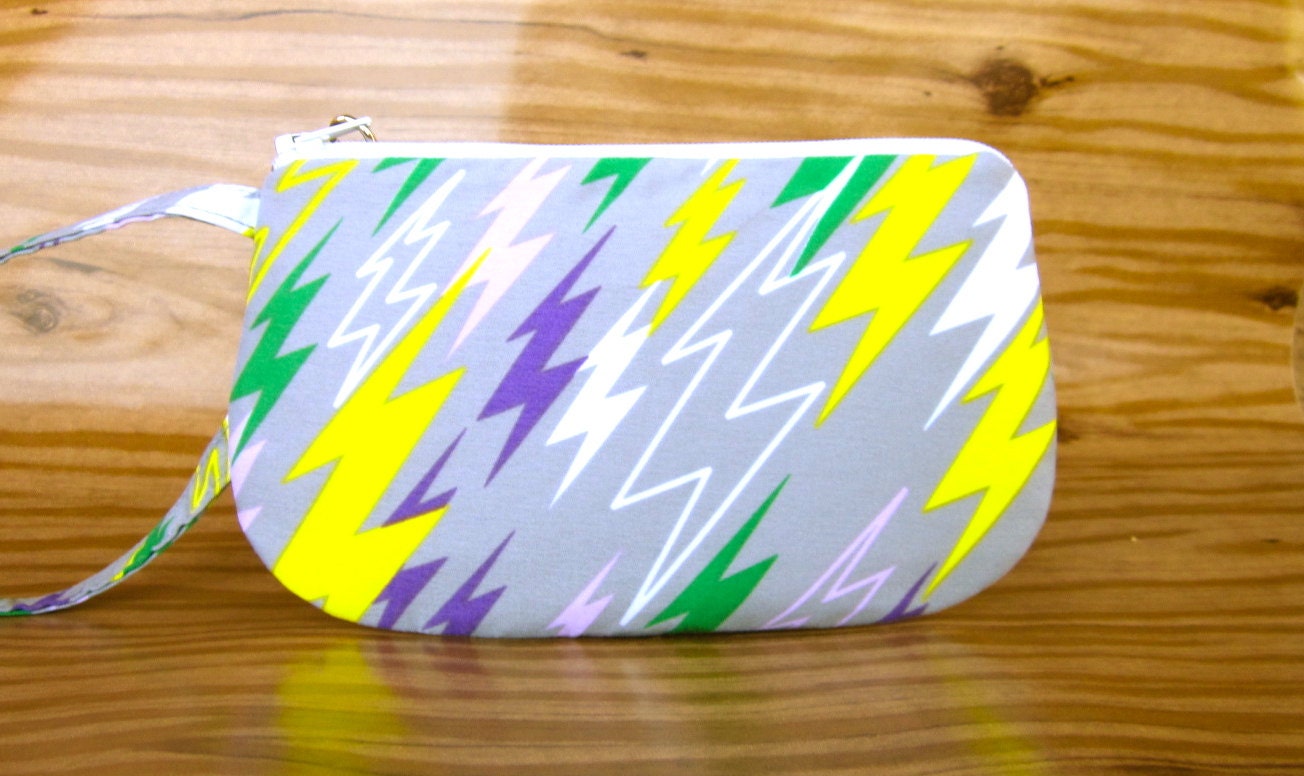 iPhone Small Wristlet Pouch -  Cell Phone and Card Holder - Lightning Superhero