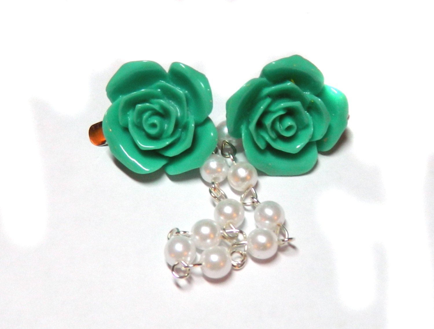 Teal Rose Sweater Clip