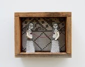 hand embroidery diorama- connection textile art fiber art