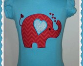 Embroidered Shirt Elephant Applique tee or onesie Personalized Birthday