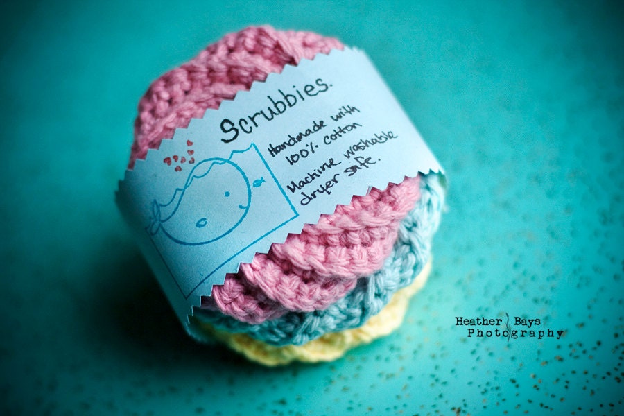 Spiral Scrubbies. Set of 3. Any Colour.