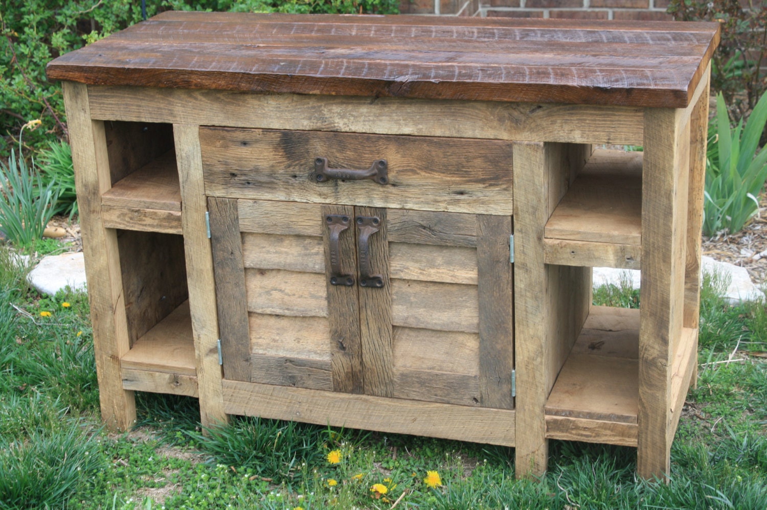 YOUR Custom Made Rustic Barn Wood Double Vanity, Cabinet, or Entertainment Center