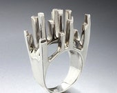 20% off SALE Ends May 23- NEW YORK Unique Sterling Silver Ring, Large Silver Ring, Contemporary ring, Designer ring,  Italian Jewelry