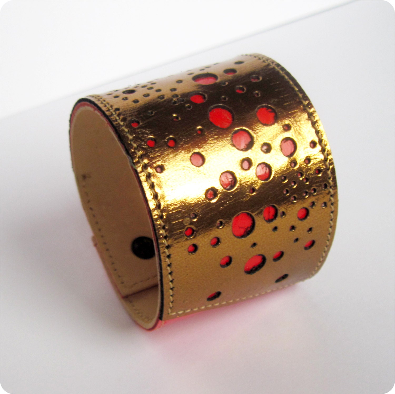 SUPER SALE Avengers - Iron Man Cuff II Red and Gold Leather