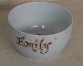 Hand painted porcelain custom personalized ice cream bowls
