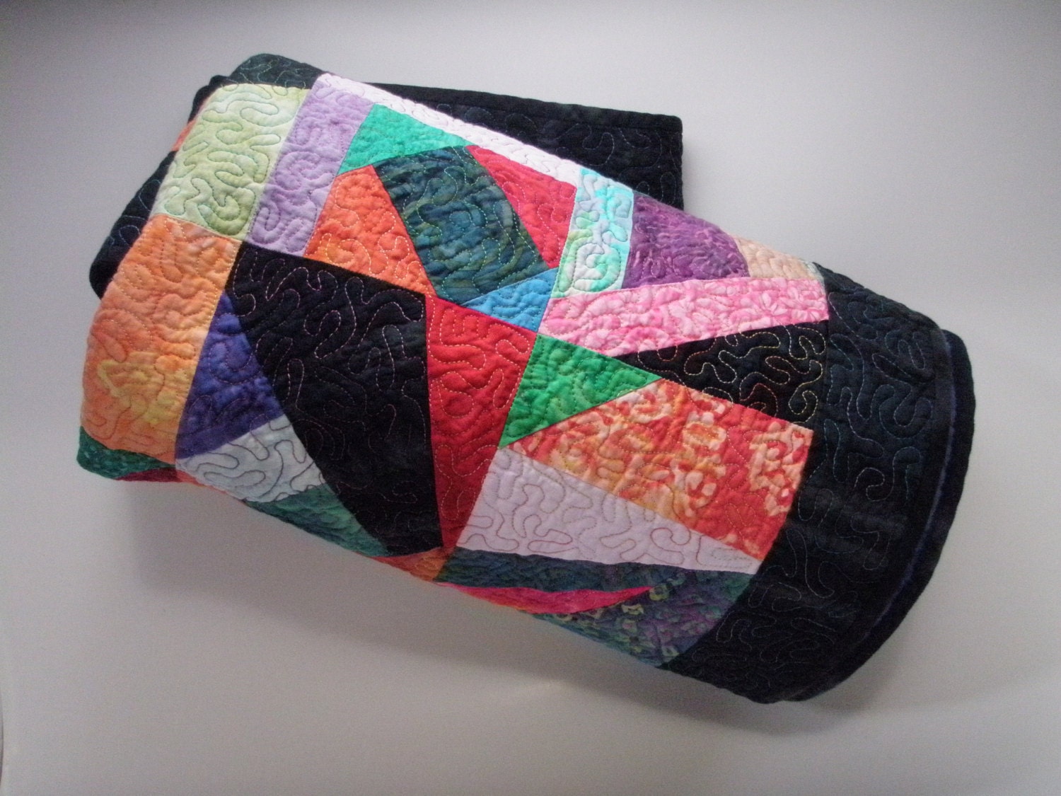 Crazy Modern Abstract Art Quilt Wheelchair Quilt Organized Chaos