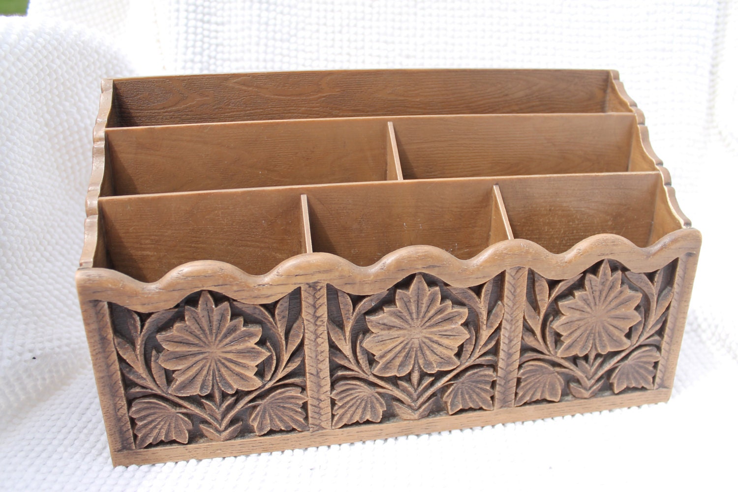 Shabby Chic Upcycled Desk Organizer - You Choose Color