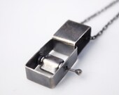 Handmade sterling silver abstract geometrical pendant 2
