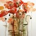 Watercolor Original Painting Art 24x32 cm (9.4x12.5 inch) Red Bloom