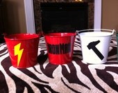 Iron Man Party Favor- Children's Party Favor Buckets/ Treat Bag with Your Choice of Logo, Style 1