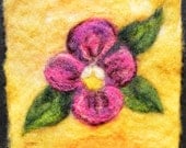 004 "Pink Pansy" Thyme Tile Needle Felting Pattern Kit