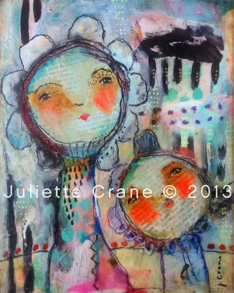 Whimsical Mixed Media - Belief In Magic- 8x10 inch Print of a Reproduction of the Original Mixed Media Painting by Juliette Crane
