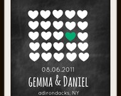 customized wedding poster - love and hearts (8.5 x 11)