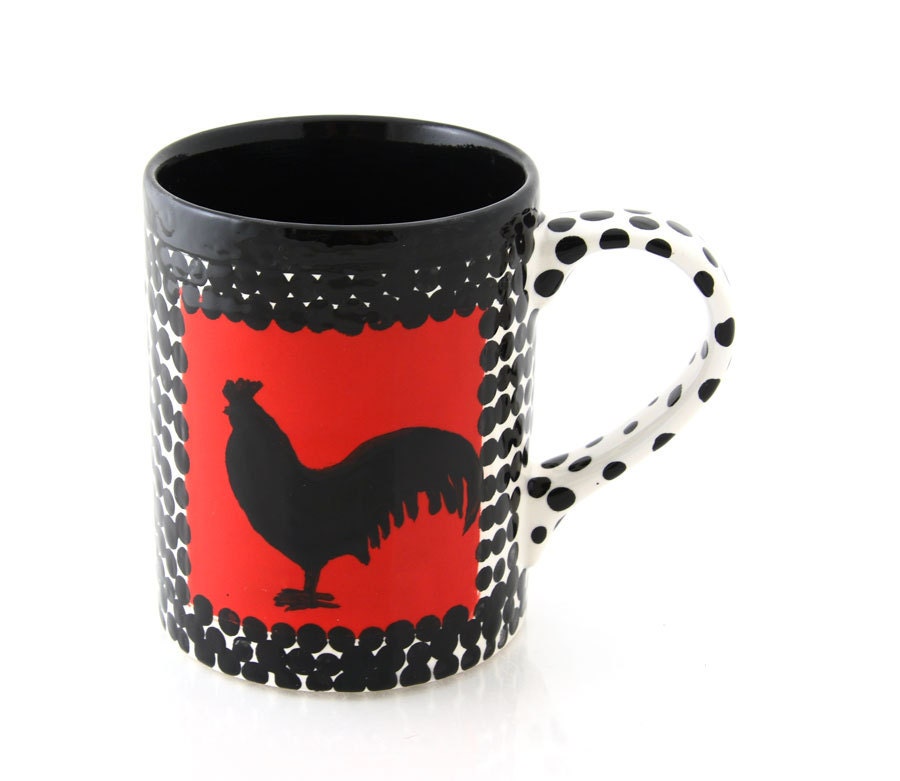 Rooster and Hen Mug on sale
