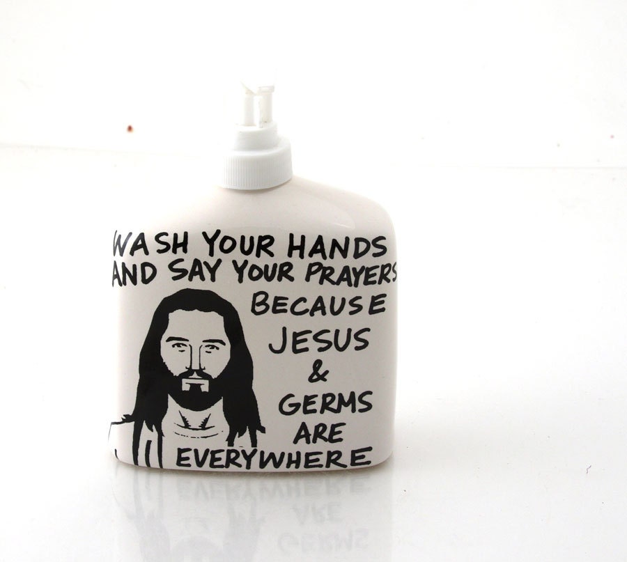 Jesus soap Dispenser in white