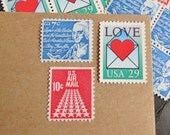 From my Heart .. UNused Vintage Postage Stamps  .. post 5 letters
