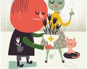 Love is the Best Medicine - limited edition giclee print of an original illustration (8 x 10 in)