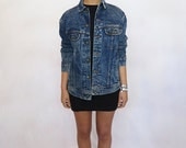 SUMMER SALE 30% OFF The Dark 80s Acid Wash Lee Denim Jean Jacket Medium