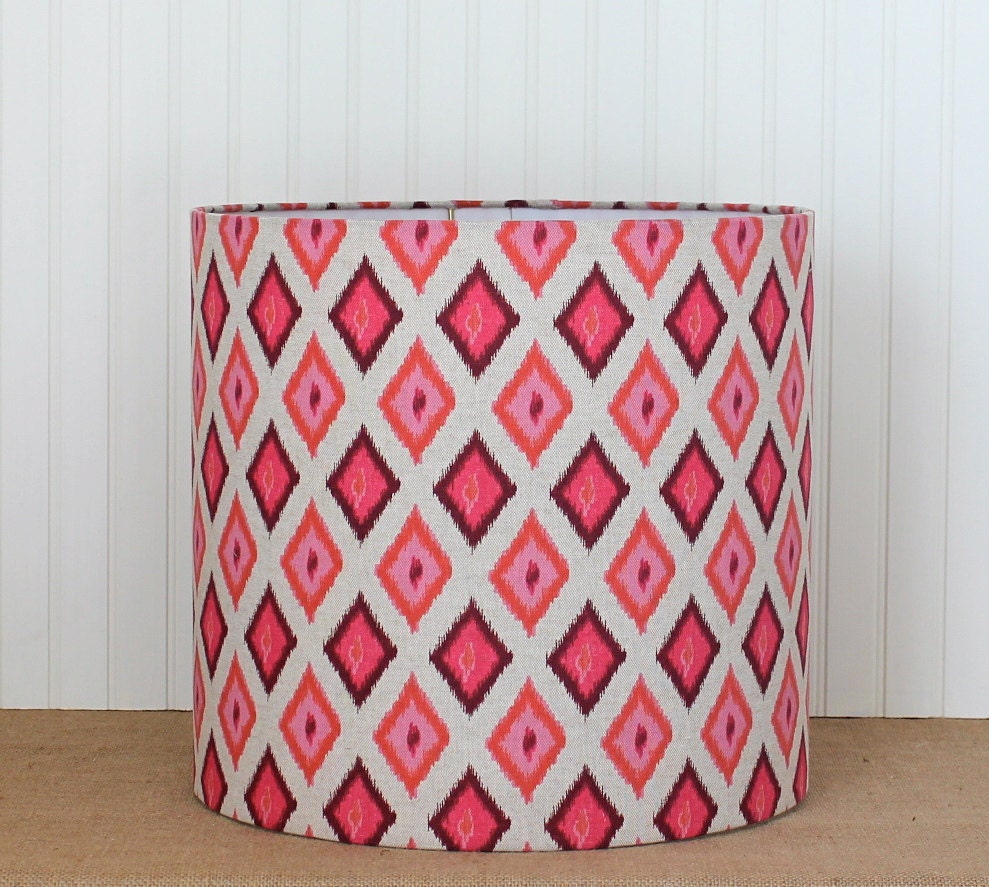 Rosa Ikat Drum Lampshade