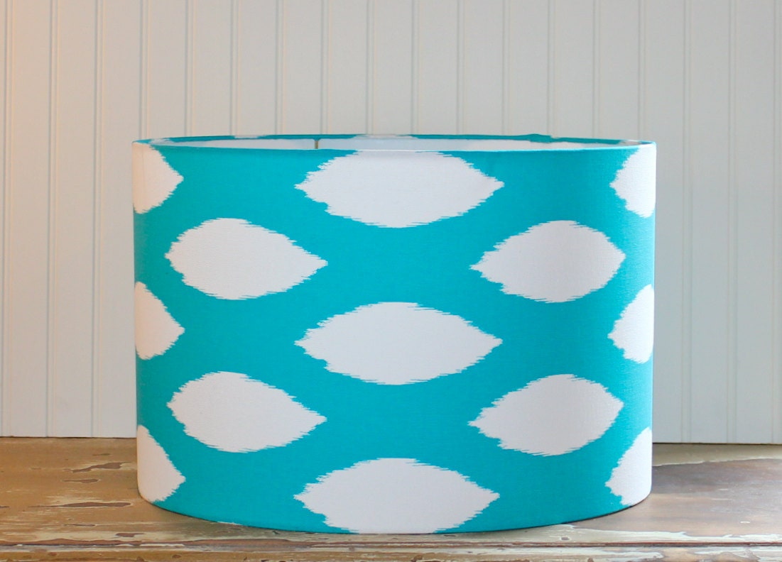 Turquoise Dotkat Drum Lampshade