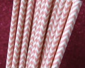 Pale Pink Chevron Zig Zag Paper Straws and PDF Printable Party Flags