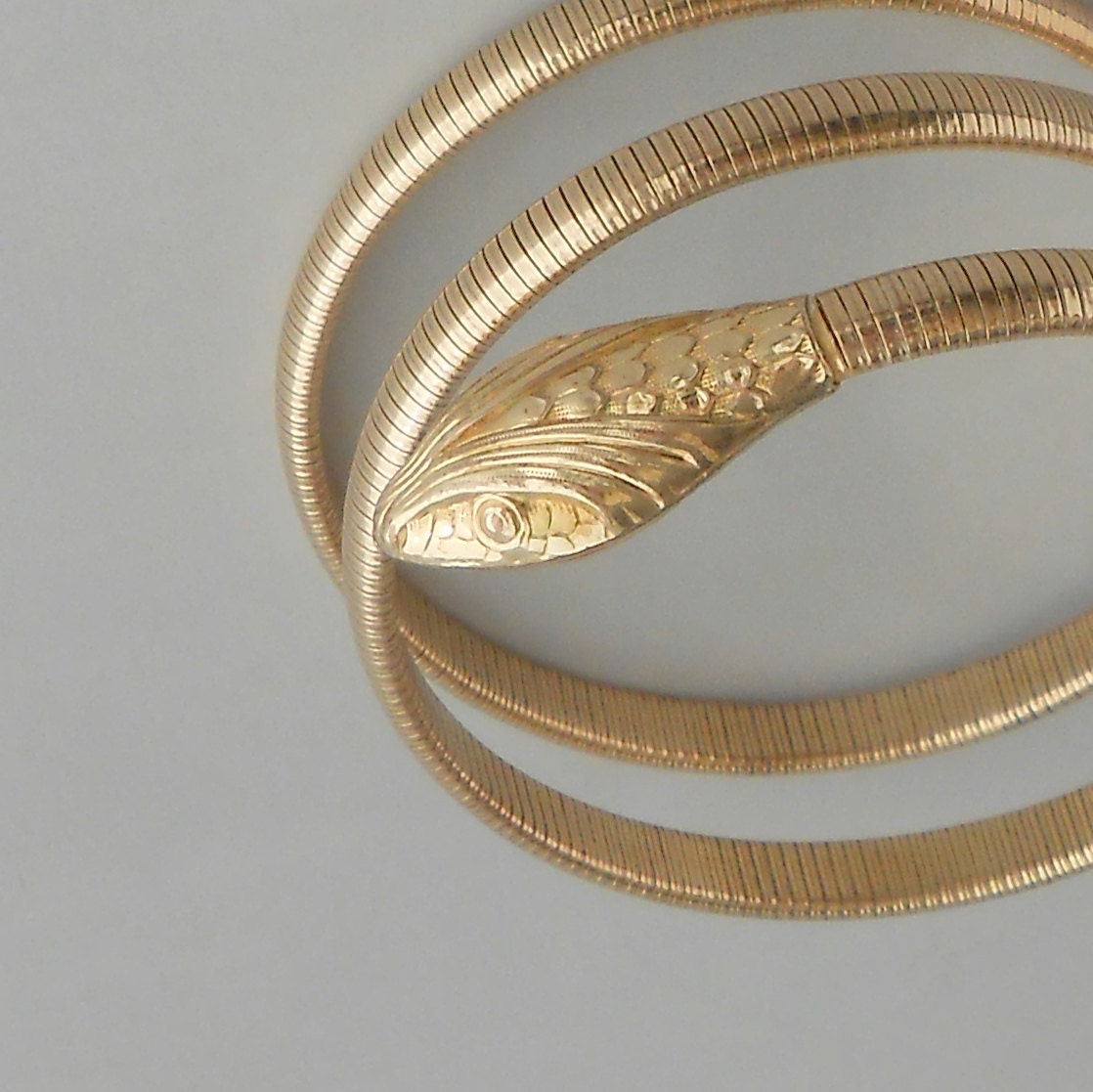 Gold Snake Bracelet. Forstner Gold Fill Double Coil.