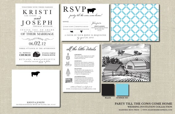 Wedding Invitation - Party Till The Cows Come Home