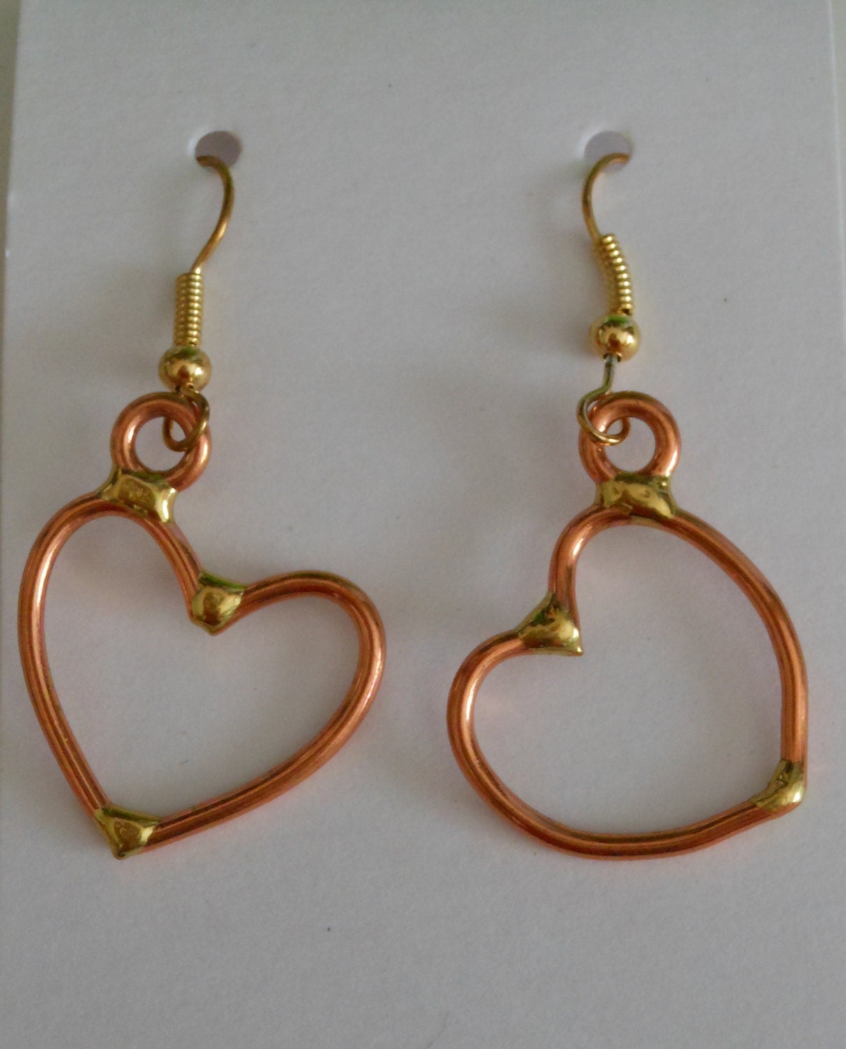 Copper Heart Earrings