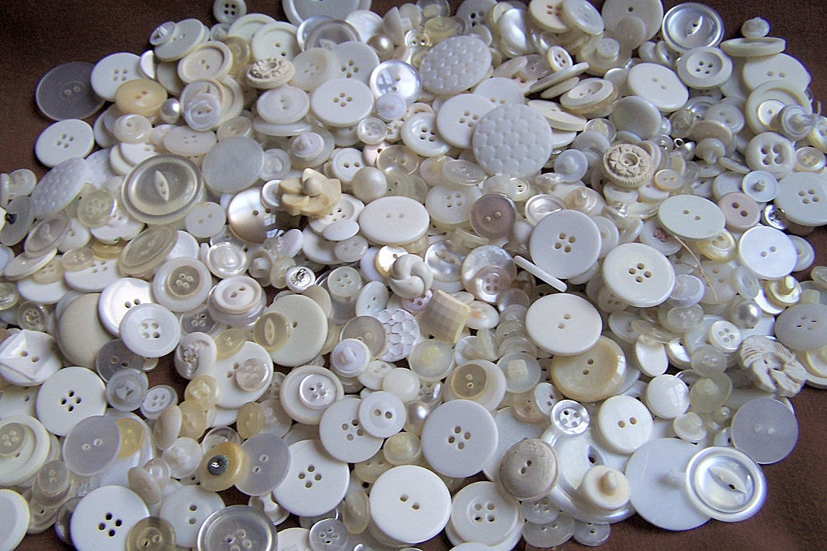 Lot of Vintage White Buttons