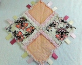 SALE Flower Rag Lovey Tag Baby Blanket