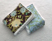 SALE Purple, Blue, & Green Flowers Burp Cloths- set of 2