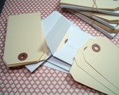 Coin Envelopes - White set of (10) & (10) Manilla Shipping Tags for Journaling, Scrapbooks and Tag Books